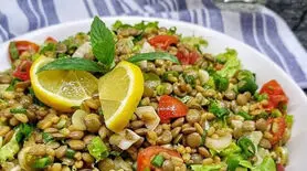 طرز تهیه سالاد عدس با سبزیجات + فوری و ارزان