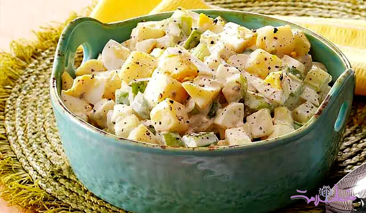 خواص باور نکردنی سالاد سیب‌زمینی+طرز تهیه سالاد سیب‌زمینی خنده‌دار با شکلک‌های بامزه برای بچه‌ها
