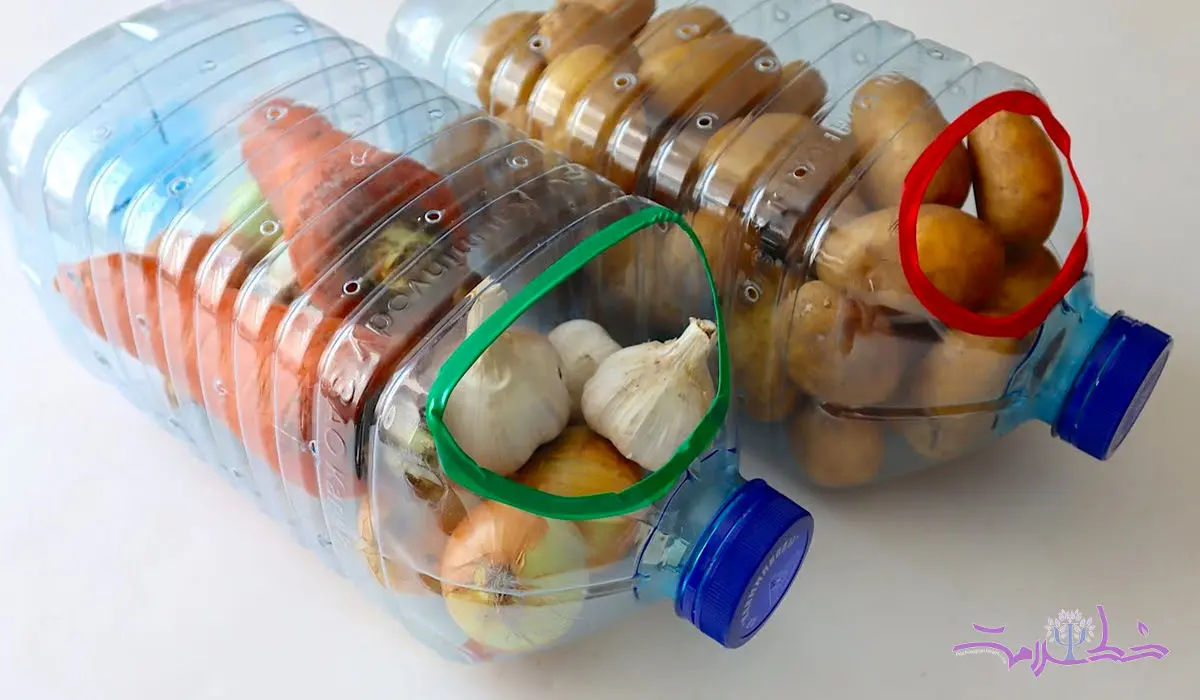 فیلم / بطری‌های پلاستیکی را به جای سیب زمینی و پیاز تبدیل کنید + ترفندی خانگی برای حفظ محیط زیست