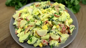 فیلم/ طرز تهیه سالاد تخم مرغ با سبزیجات + فوری و اقتصادی