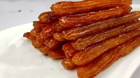 طرز تهیه بامیه خشک قنادی در خانه + فیلم