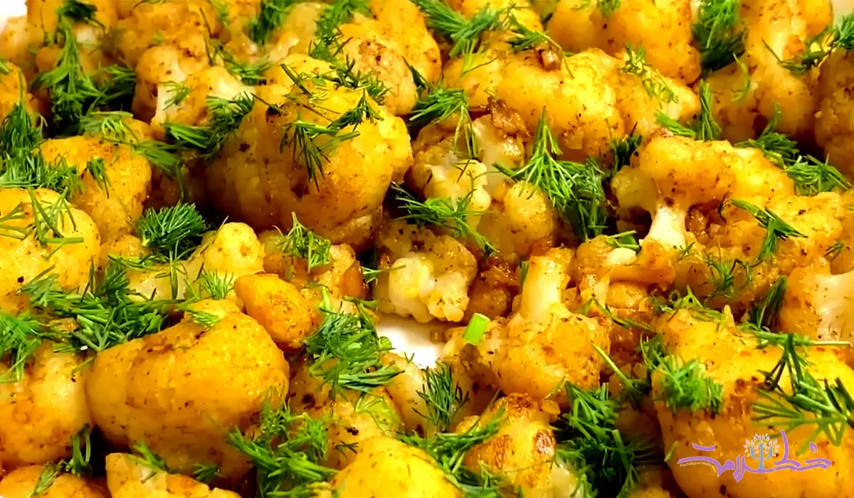 فیلم/ نحوه تهیه گل کلم خوش طعم به روشی جدید + فوری و ارزان بدون گوشت