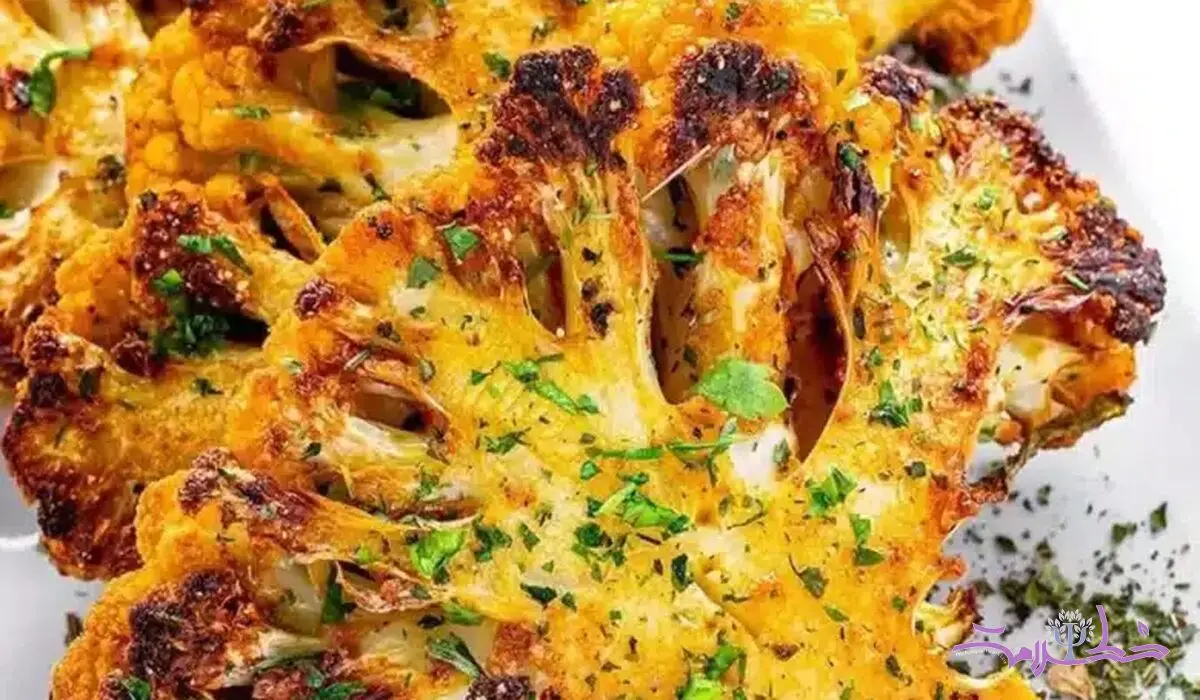 فیلم/طرز تهیه گل کلم کبابی + عصرانه فوری رژیمی 