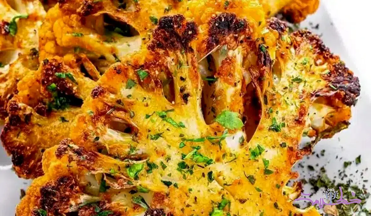 فیلم/طرز تهیه گل کلم کبابی + عصرانه فوری رژیمی 