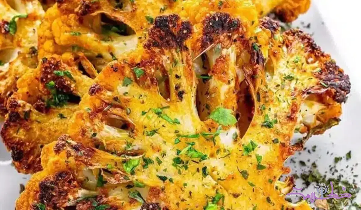 فیلم/طرز تهیه گل کلم کبابی + عصرانه فوری رژیمی 