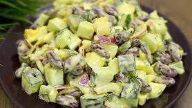 فیلم/ طرز تهیه سالاد لوبیا قرمز خوشمزه و فوری + بدون نیاز به گوشت