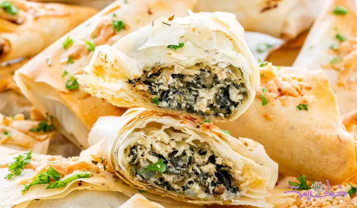 طرز تهیه لقمه های اسفناج با نان لواش