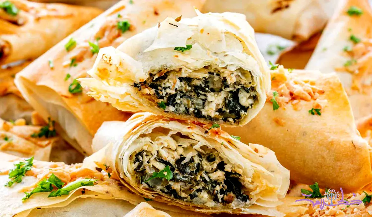 طرز تهیه لقمه های اسفناج با نان لواش