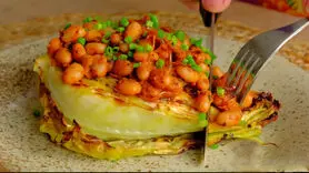 فیلم/ طرز تهیه کلم تنوری و لوبیا مجلسی و رژیمی+ فوری و ارزان با طعم خاص