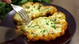 فیلم/ طرز تهیه استیک گل کلم در نیم ساعت + اقتصادی و رژیمی
