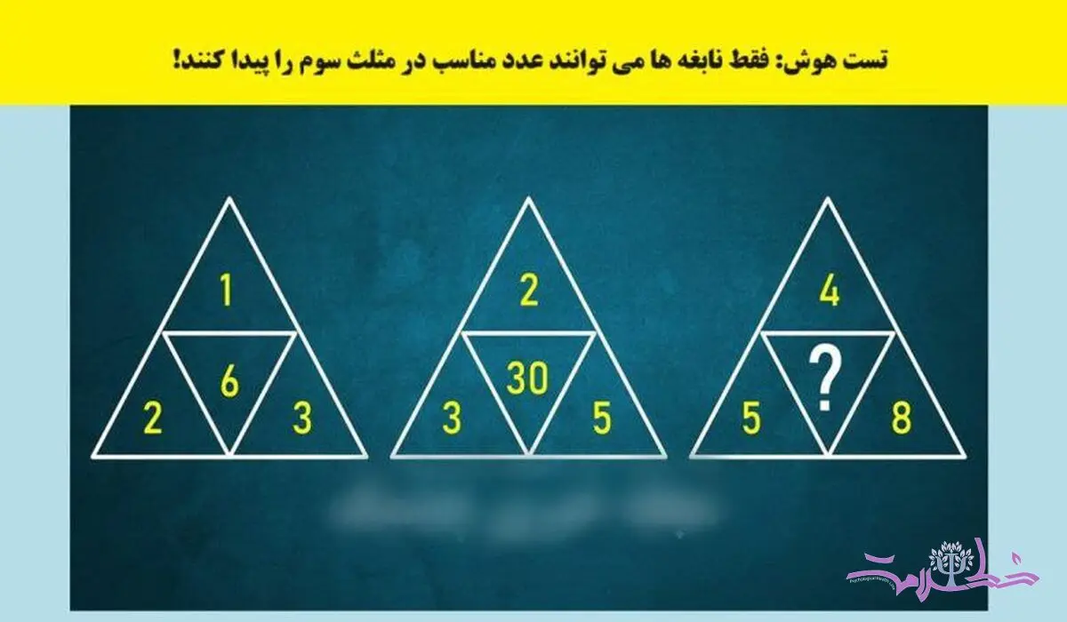 تست هوش/ نابغه ها عدد درست را در مثلث سوم پیدا می کنند