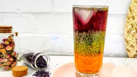 طرز تهیه شربت تخمه شربتی رنگی مجلسی مخصوص تابستان