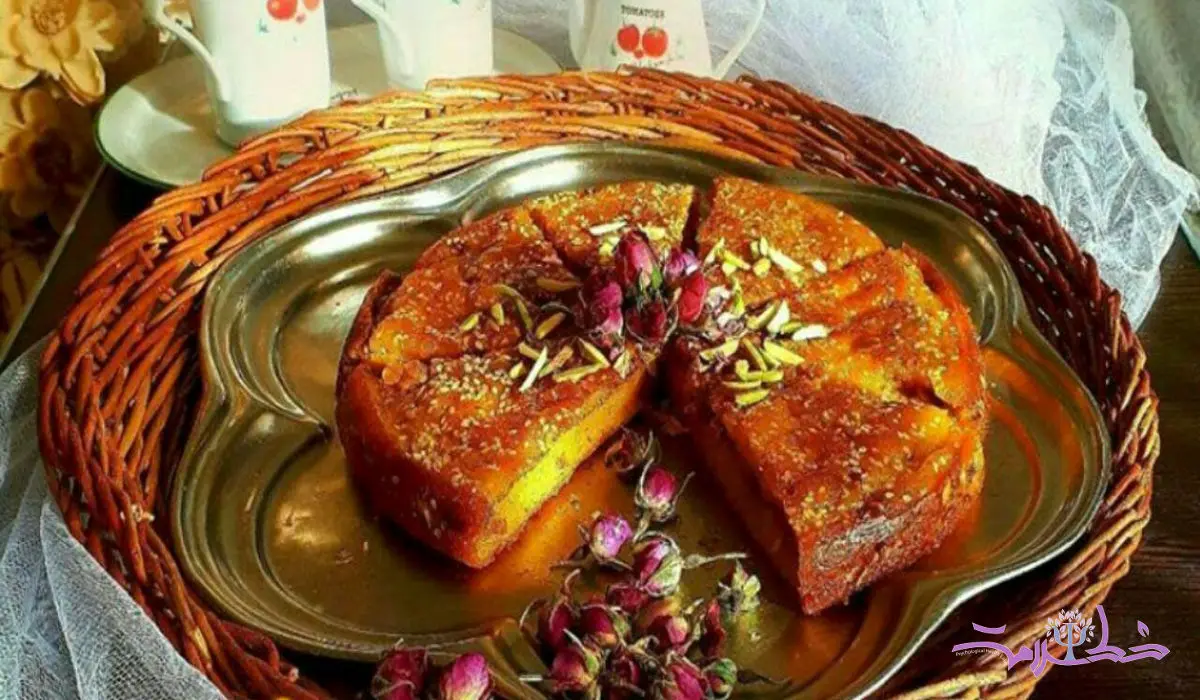 طرز تهیه خاگینه خوشمزه و شیرین با شربت گلاب و زعفران