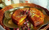 طرز تهیه خاگینه خوشمزه و شیرین با شربت گلاب و زعفران