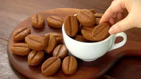 فیلم/ طرز تهیه جالب و زیبای شیرینی قهوه +آسان و فوری