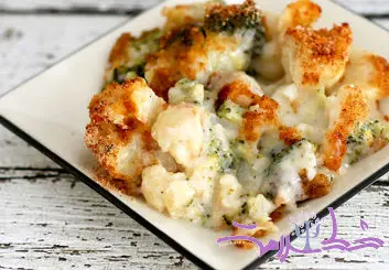 طرز تهیه گراتن با بروکلی و گل کلم 