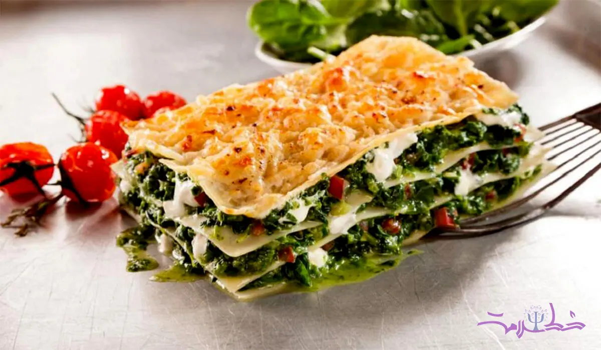لازانیا اسفناج بدون گوشت غذایی سبک و مناسب + طرز تهیه 