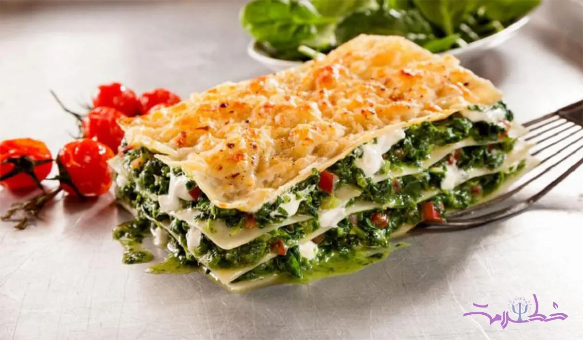 لازانیا اسفناج بدون گوشت غذایی سبک و مناسب + طرز تهیه 
