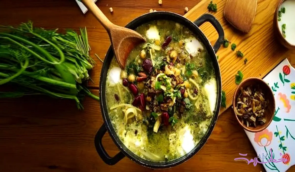 طرز تهیه آش اسفناج بدون حبوبات برای افطار
